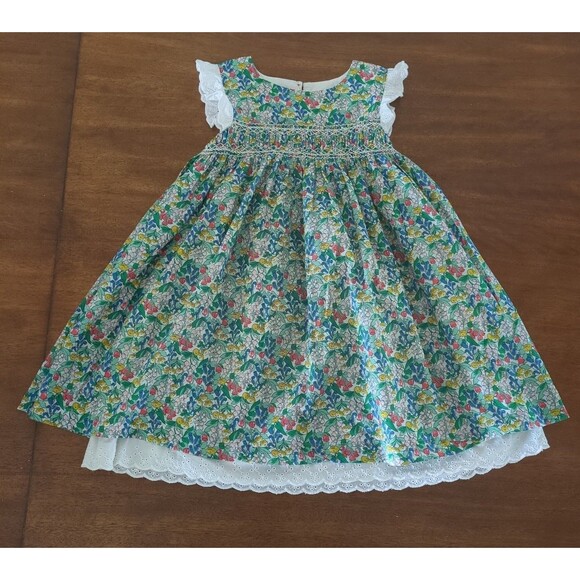 Mini Boden Other - Mini Boden Girls Flutter Sleeve Liberty Floral Smocked Dress size 8/9 EUC